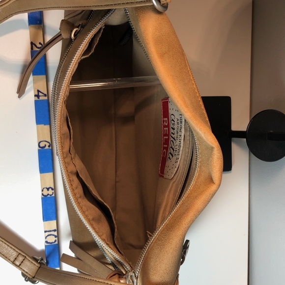 Relic Polk Dot Tan Leather XBody Purse     SS - Picture 6 of 8